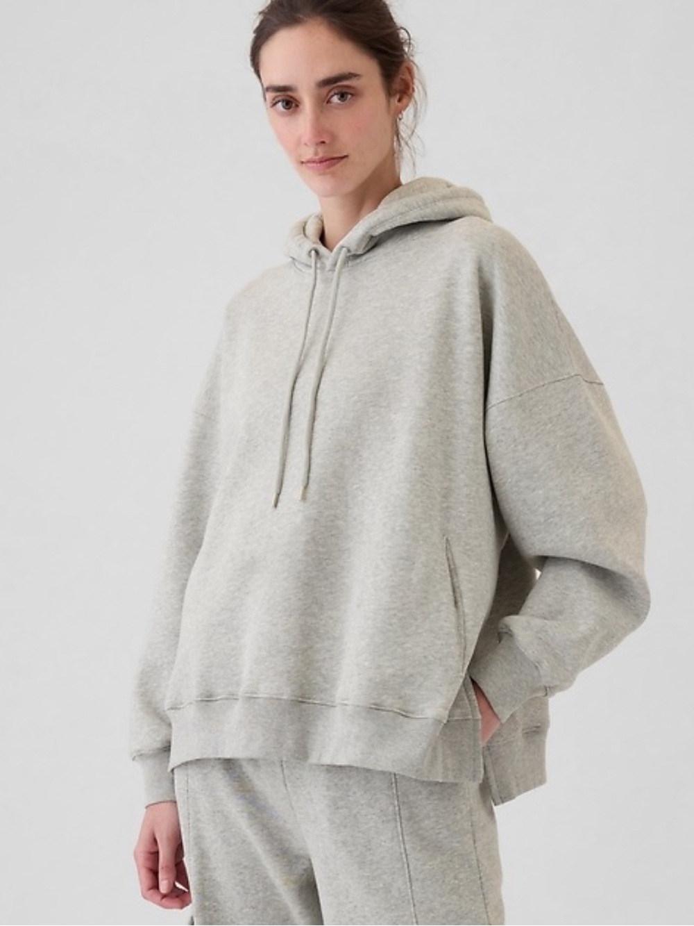 Women's GAP Vintage Soft Oversized Tunic Hoodie XL Light Gray